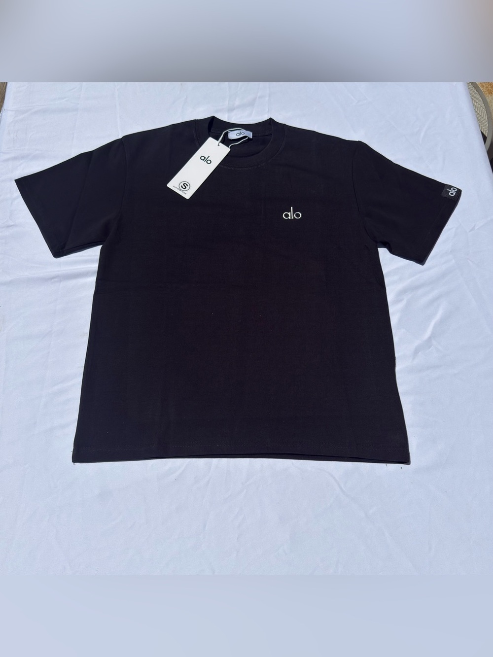 ALO Yoga Black Short Sleeve Logo Tee